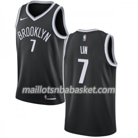Maillot Homme Brooklyn Nets Jeremy Lin 7 Nike 2017-18 Noir Swingman